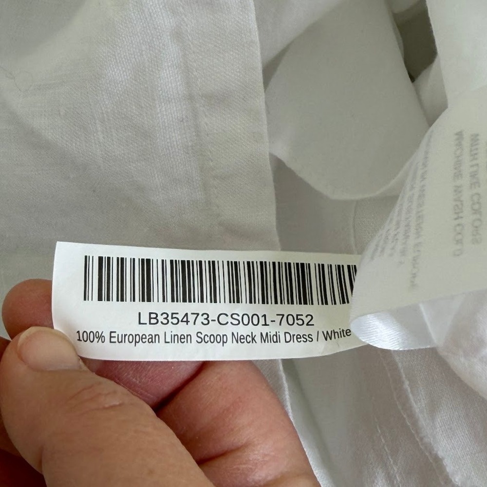 Quince‎ Linen Scoop Neck Midi Sundress White Coastal Beachy Resort Wear Size XL - Picture 15 of 16